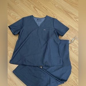 Figs Women's top & bottoms in Denim Blue